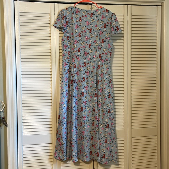Miami Button Down A-Line Floral Dress - Picture 3 of 4